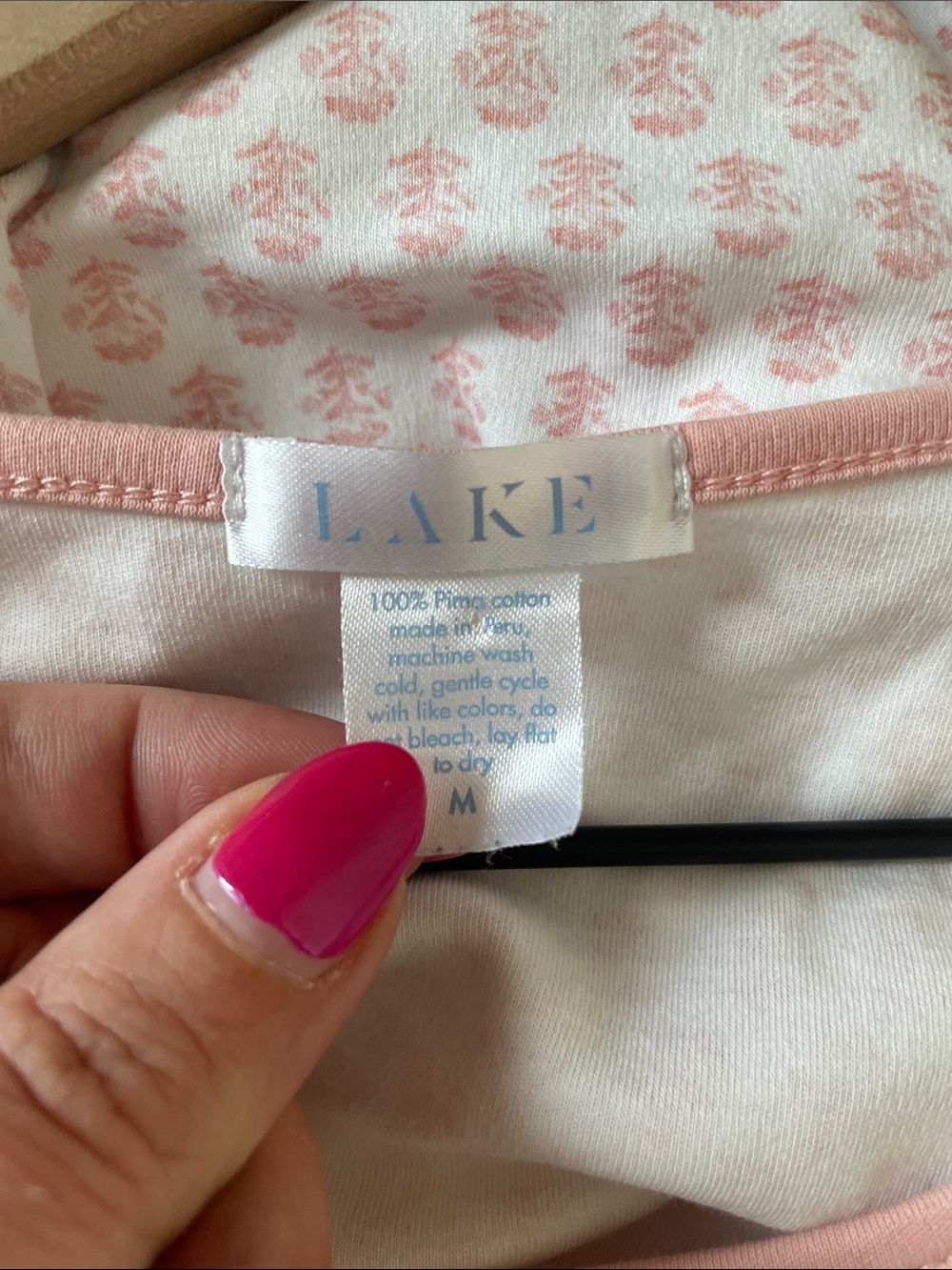 LAKE Women’s Pink Patterned Cotton Pajama Set - Brand - Picture 5 of 8